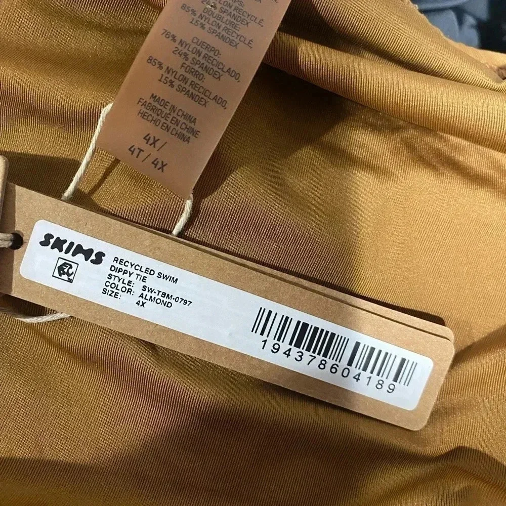 SKIMS Swim SKIMS Swim DIPPED TIE BOTTOM Almond Size 4X. New with Tags